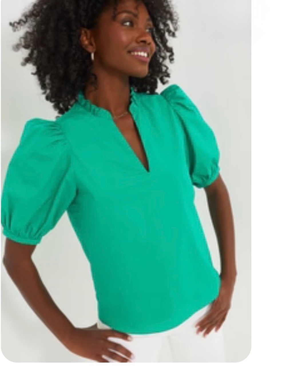 Hyacinth House Emerald Puff-Sleeve shirt